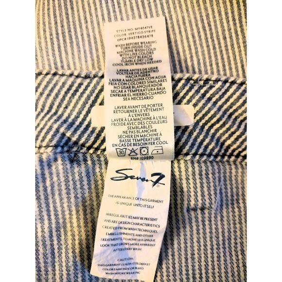 Seven7 for all Mankind Denim Jean Skirt Utility Railroad Striped Frayed 14 - Picture 6 of 7